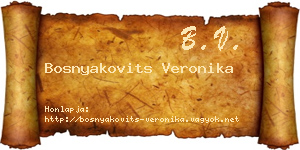 Bosnyakovits Veronika névjegykártya